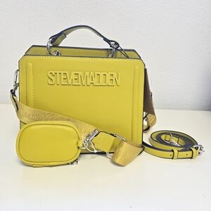 NWT Steve Madden Bevelynn Cress Green Satchel Crossbody Bag With Pouch